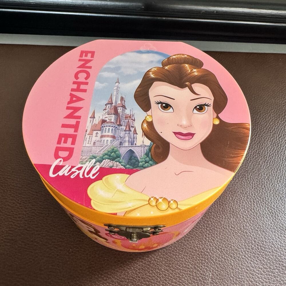 Vtg Disney Beauty & The Beast Spinning Belle Jewelry Music Box 1991 WORKS